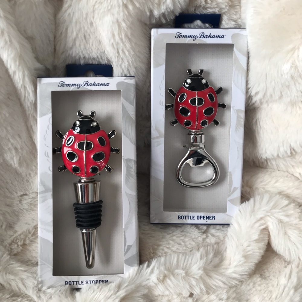 Tommy Bahama Ladybug Bottle Opener & Bottle Stopper